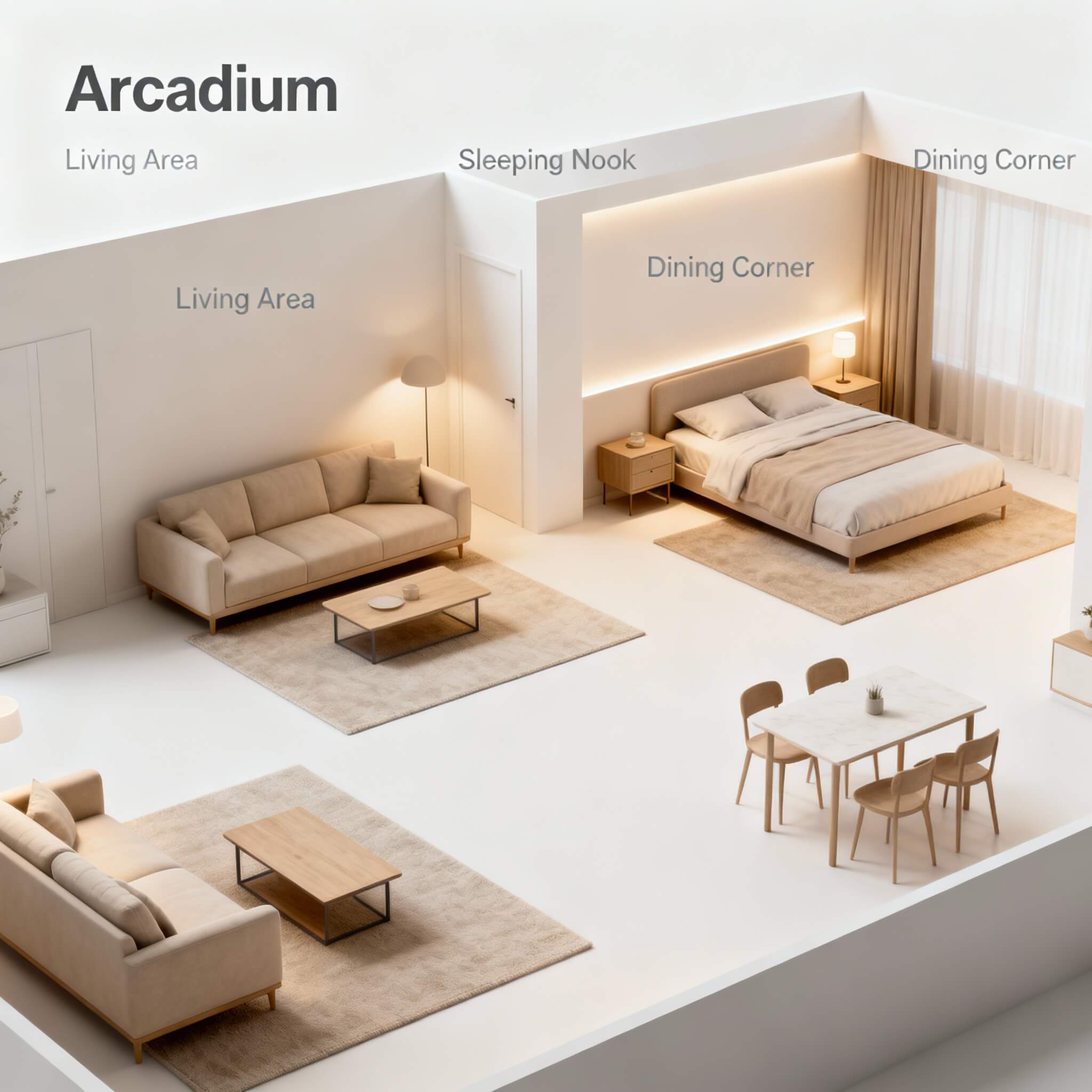 Studio Apartment Zoning Without Walls : Creative Design Tips